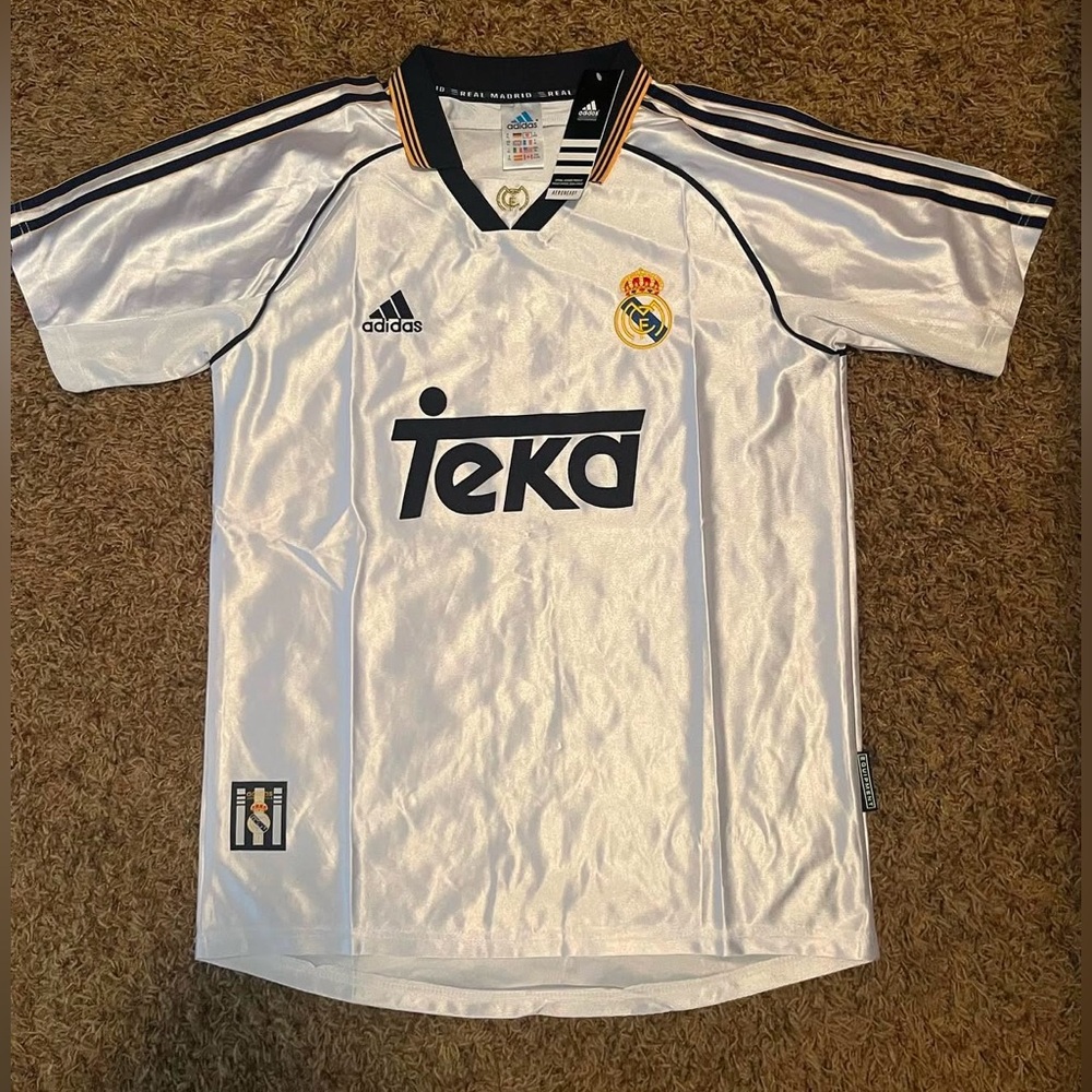 Retro Adidas Real Madrid White Soccer Jersey